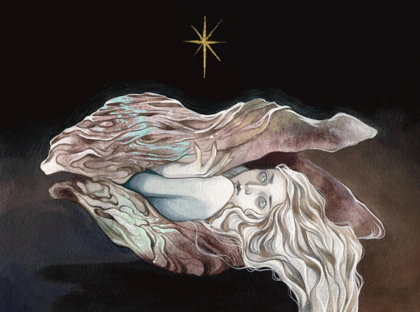 Gouache and watercolour on paper, 2026